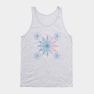 Multicoloured dreamcatcher and paisley motif pattern with mandala design illustrations Tank Top